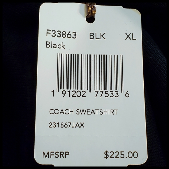 🚫SOLD🚫Coach Women's Logo Sweatshirt XL Black NWT - Picture 8 of 8
